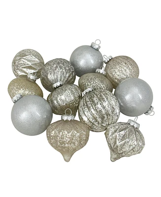 Northlight Champagne Shatterproof 3-Finish Christmas Ornaments