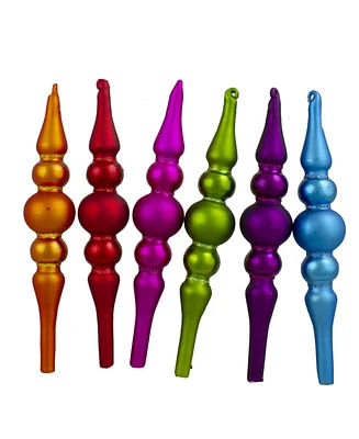 Northlight Count Vibrantly Colo Matte Glass Christmas Finial Ornament