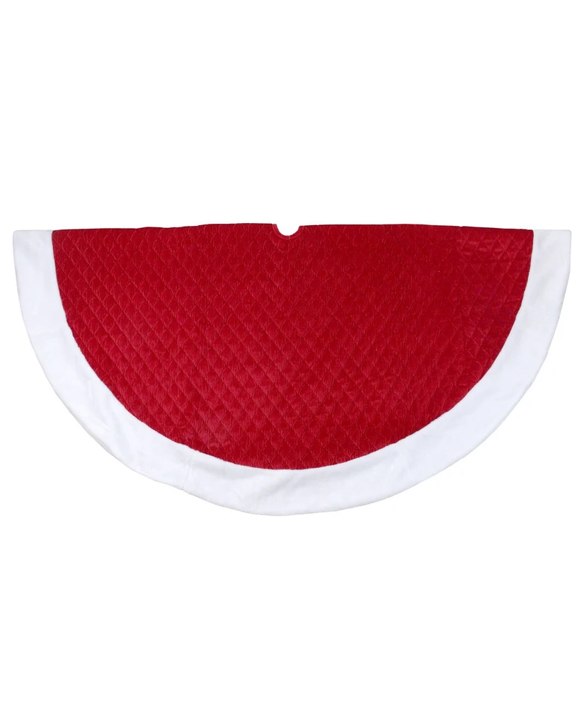 Northlight Quilted Christmas Tree Skirt with Faux Fur Trim