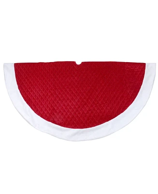 Northlight Quilted Christmas Tree Skirt with Faux Fur Trim
