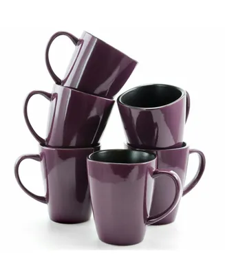 Elama Mulberry Stoneware Mugs, Set of 6