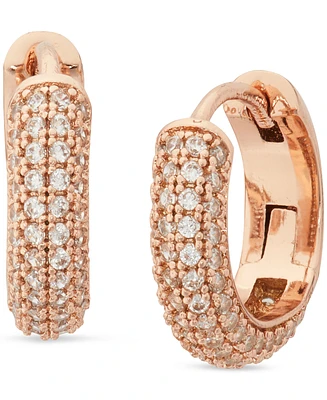 Kate Spade New York Gold-Tone Small Pave Huggie Hoop Earrings, 0.62"
