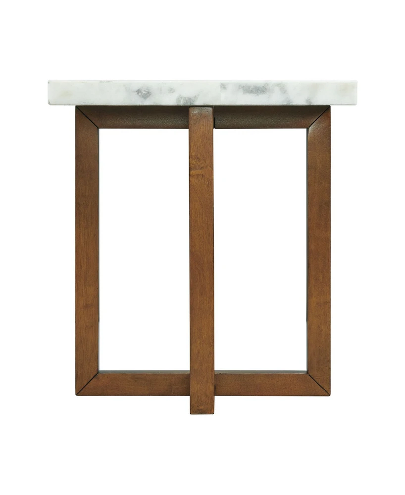 Picket House Furnishings Meyers Marble Square End Table