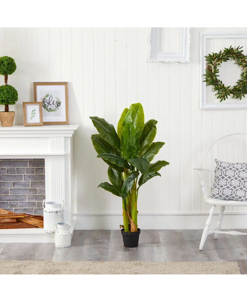 Nearly Natural Triple Stalk Banana Tree, Real Touch