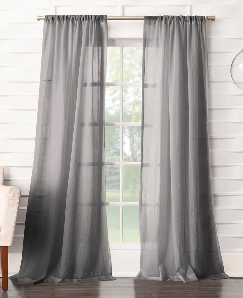 Silvia Crushed Texture Semi-Sheer Rod Pocket Curtain Panel