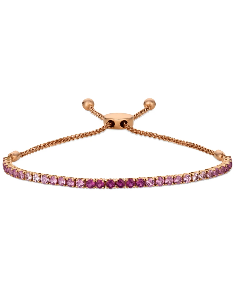 Le Vian Pink Ruby (1-3/4 ct. t.w.) & White Sapphire (1/4 ct. t.w.) Ombre Bolo Bracelet in 14k Rose Gold