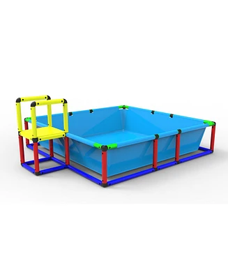 Funphix 15-in Plastic A-Frame Pool Ladder with Hand, Buildable Pool