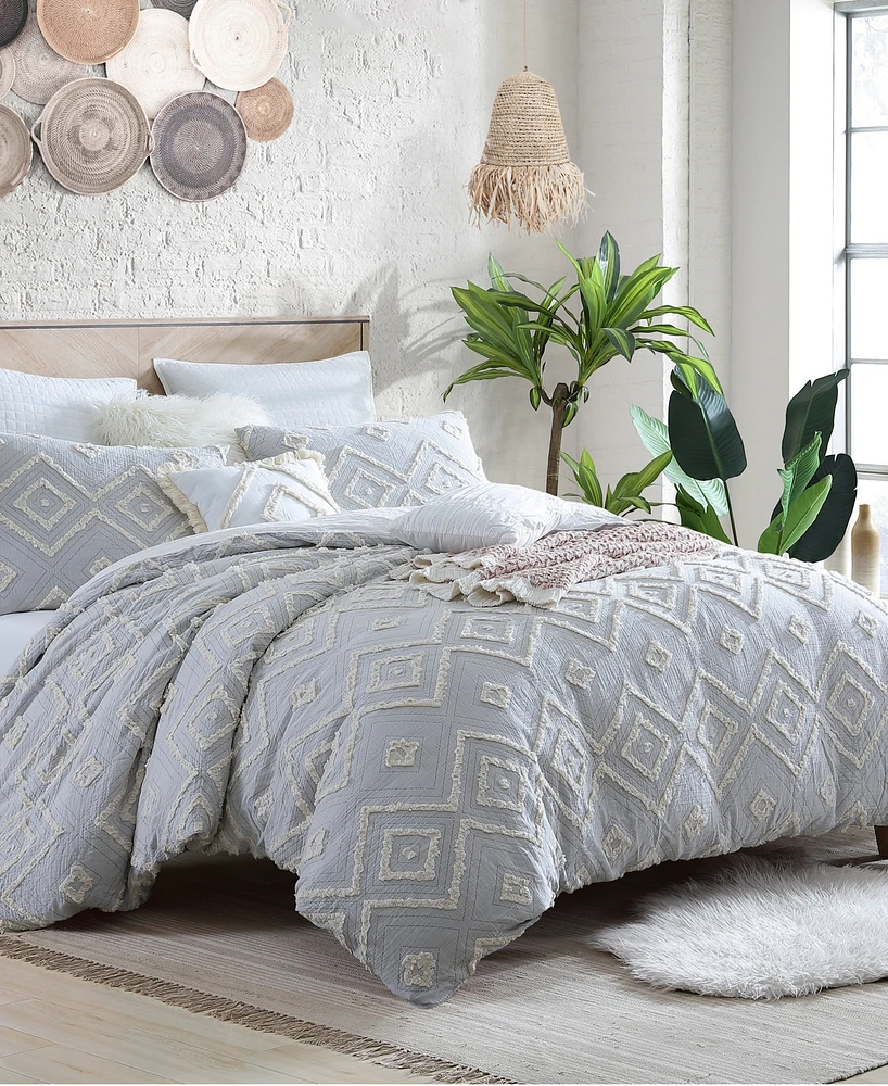 Swift Home Astonishing Rukai Clip Jacquard Gauze 5 Piece Comforter Set, Full/Queen