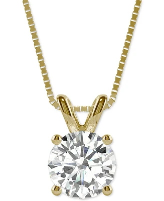 Moissanite Solitaire Pendant (1-9/10 ct. t.w. Diamond Equivalent) in 14k White Gold or 14k Yellow Gold