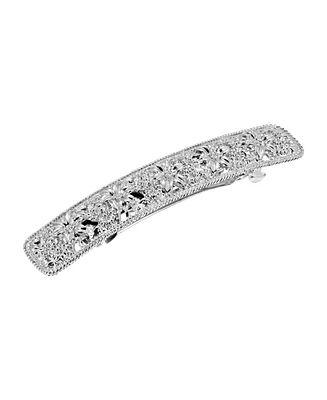Women's Silver-Tone Flower Hair Barrette
