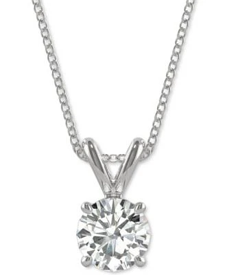 Moissanite Solitaire Pendant 1 2 Ct. T.W. 3 1 10 Ct T.W. Diamond Equivalent In 14k White Or Yellow Gold