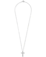 Diamond Cross Pendant Necklace (1/10 ct. t.w.) in Sterling Silver