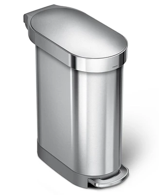 simplehuman 45 Liter Slim Kitchen Trash Can with Liner Pocket