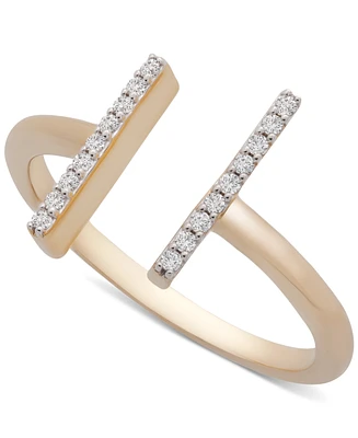 Wrapped Diamond Bar Cuff Ring (1/10 ct. t.w.) 14k Gold, Created for Macy's