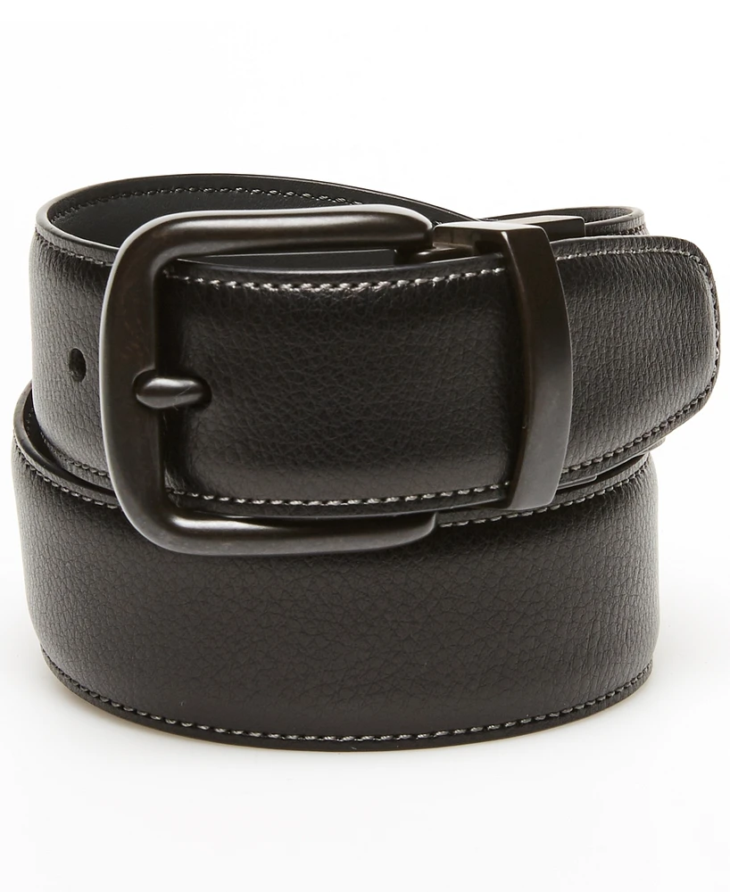 Original Penguin Men's Grey Day Logo Reversible Belt