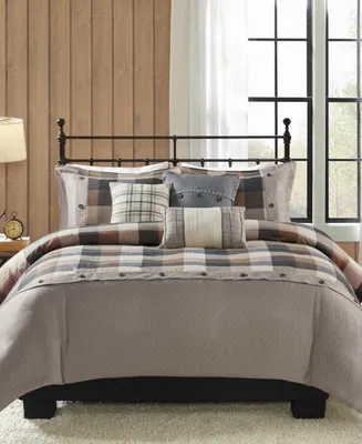 Madison Park Ridge Herringbone 6-Pc. Duvet Cover Set, Full/Queen