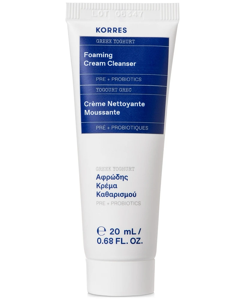 Free Greek Yoghurt Foaming Cleanser deluxe sample with any $30 Korres purchase
