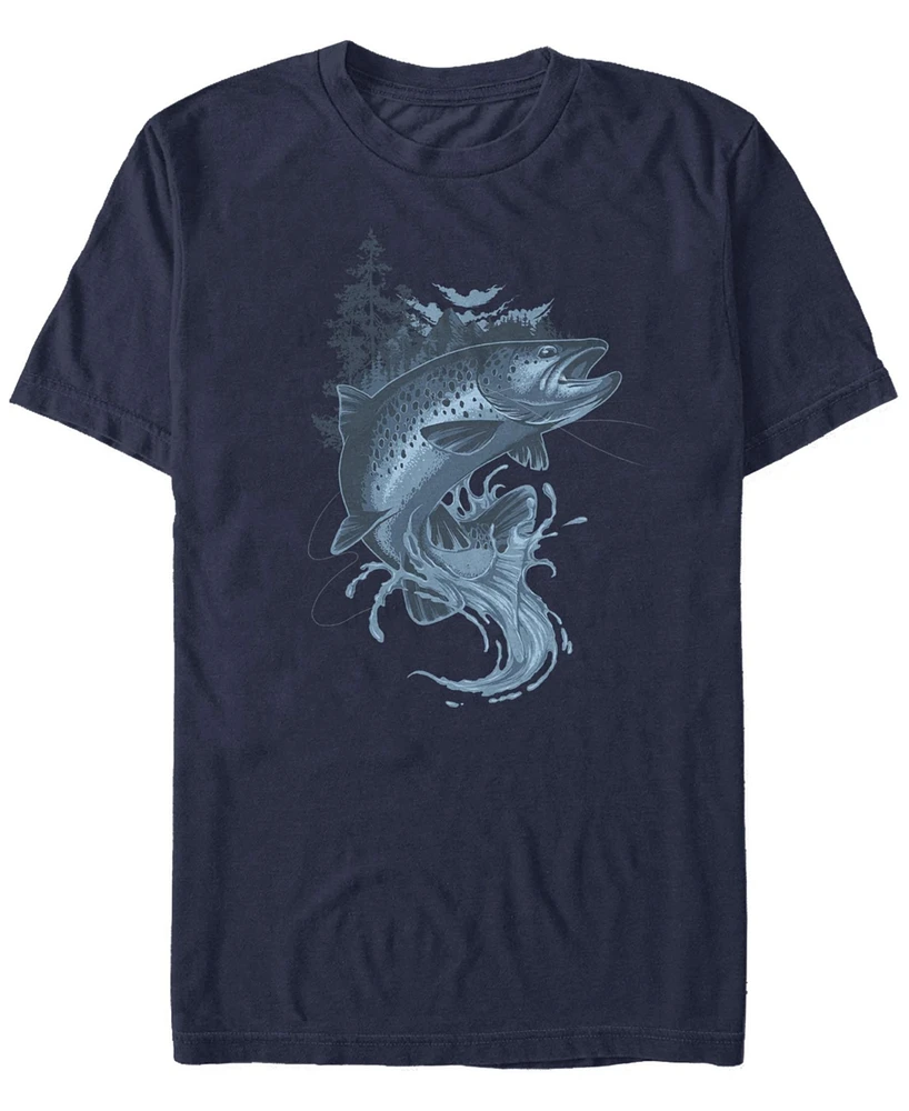 Fifth Sun Men's Stream Fishing Short Sleeve Crew T-shirt