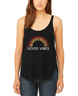 Women's Word Art Good Vibes Flowy Tank Top