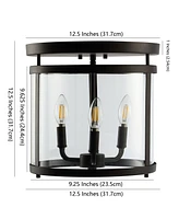 Ciel Simple Farmhouse 3-Light Rustic Vintage Led Flush Mount