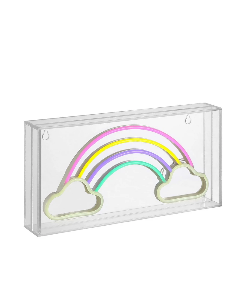 Rainhow Contemporary Glam Acrylic Box Usb Operated Led Neon Light