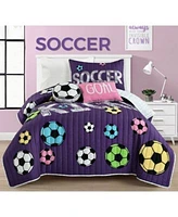 Lush Decor Kids Girls Soccer Kick Quilt Sets