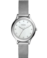 Fossil Women's Laney Three Hand Stainless Steel Mesh Watch 34mm