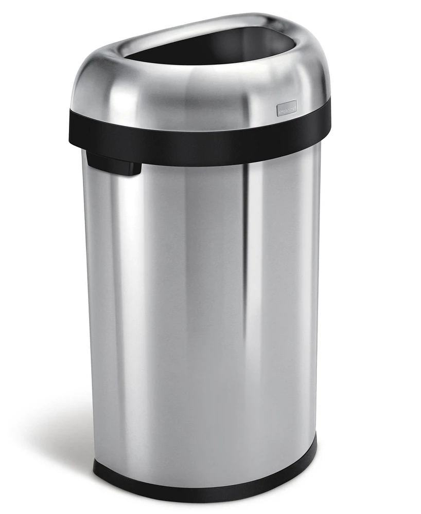 simplehuman 60 Liter Semi Round Open Top Commercial Trash Can