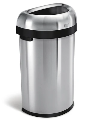 simplehuman 60 Liter Semi Round Open Top Commercial Trash Can