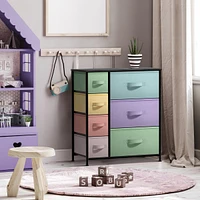 Sorbus Dresser with 7 Drawers - Storage Chest Organizer with Steel Frame, Wood Top, Handles