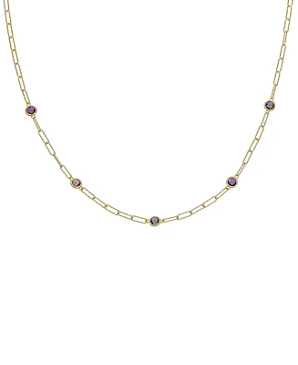 Swiss Blue Topaz Paperclip Link 18" Statement Necklace (4 ct. t.w.) Sterling Silver (Also Amethyst & Citrine)