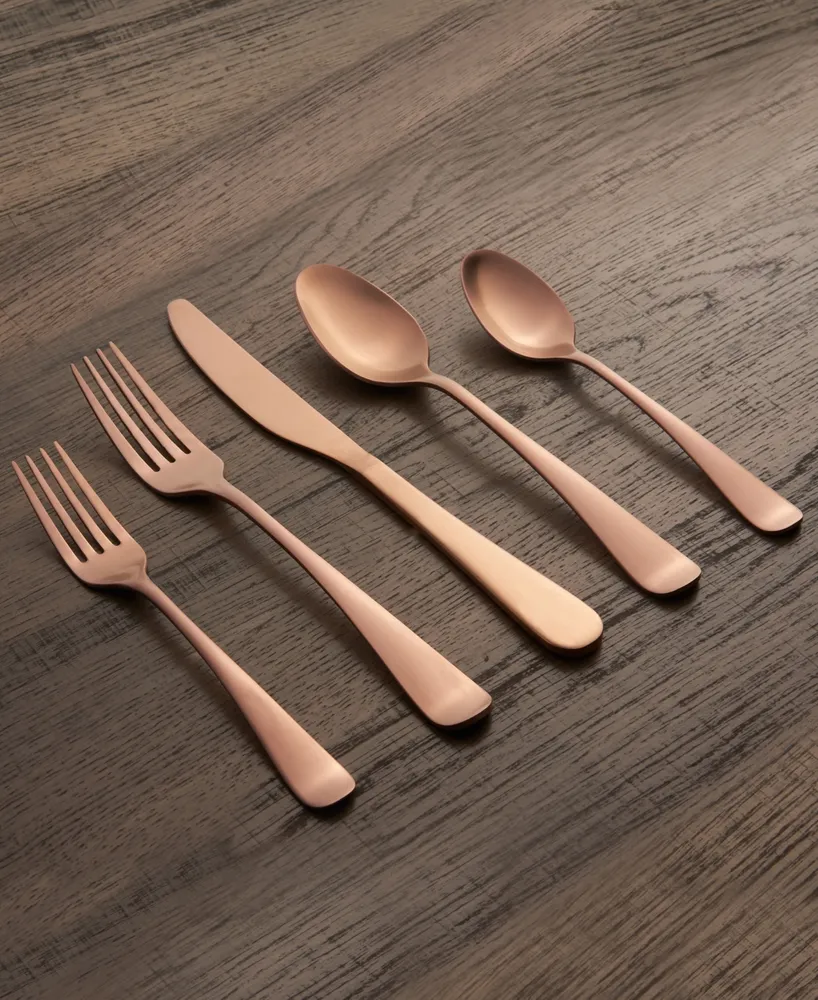 Cambridge Silversmiths Rhiannon Copper Satin 20-Piece Flatware Set, Service for 4