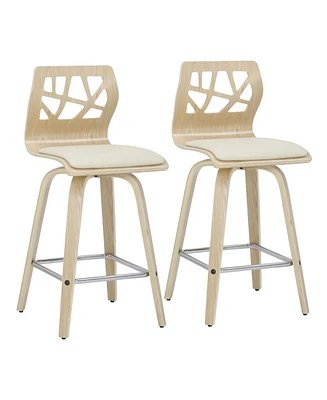 Folia Mid-Century Modern Counter Stool, Set of 2