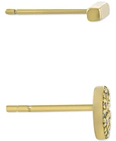 Giani Bernini 2-Pc. Cubic Zirconia Cluster & Bar Stud Earrings Gold-Plated Sterling Silver, Created for Macy's