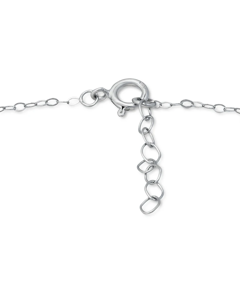 Giani Bernini Purple Cubic Zirconia Graduating Three Stone Chain Ankle Bracelet in Sterling Silver, Created for Macy's