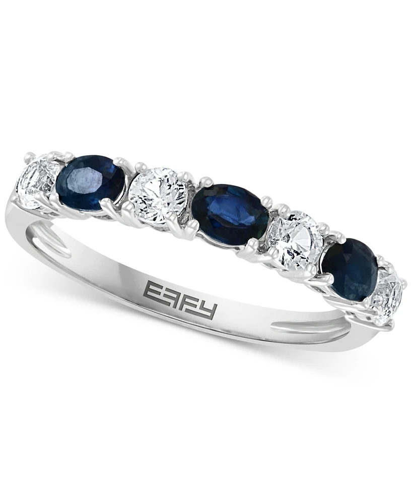 Effy Blue & White Sapphire (1-1/10 ct. t.w.) Band 14k Gold. (Also available Emerald and Ruby)