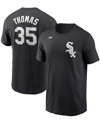 Men's Frank Thomas Black Chicago White Sox Cooperstown Collection Name Number T-shirt