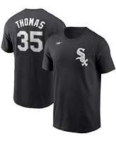 Men's Frank Thomas Black Chicago White Sox Cooperstown Collection Name Number T-shirt