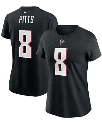 Women's Kyle Pitts Black Atlanta Falcons 2021 Nfl Draft First Round Pick Player Name Number T-shirt