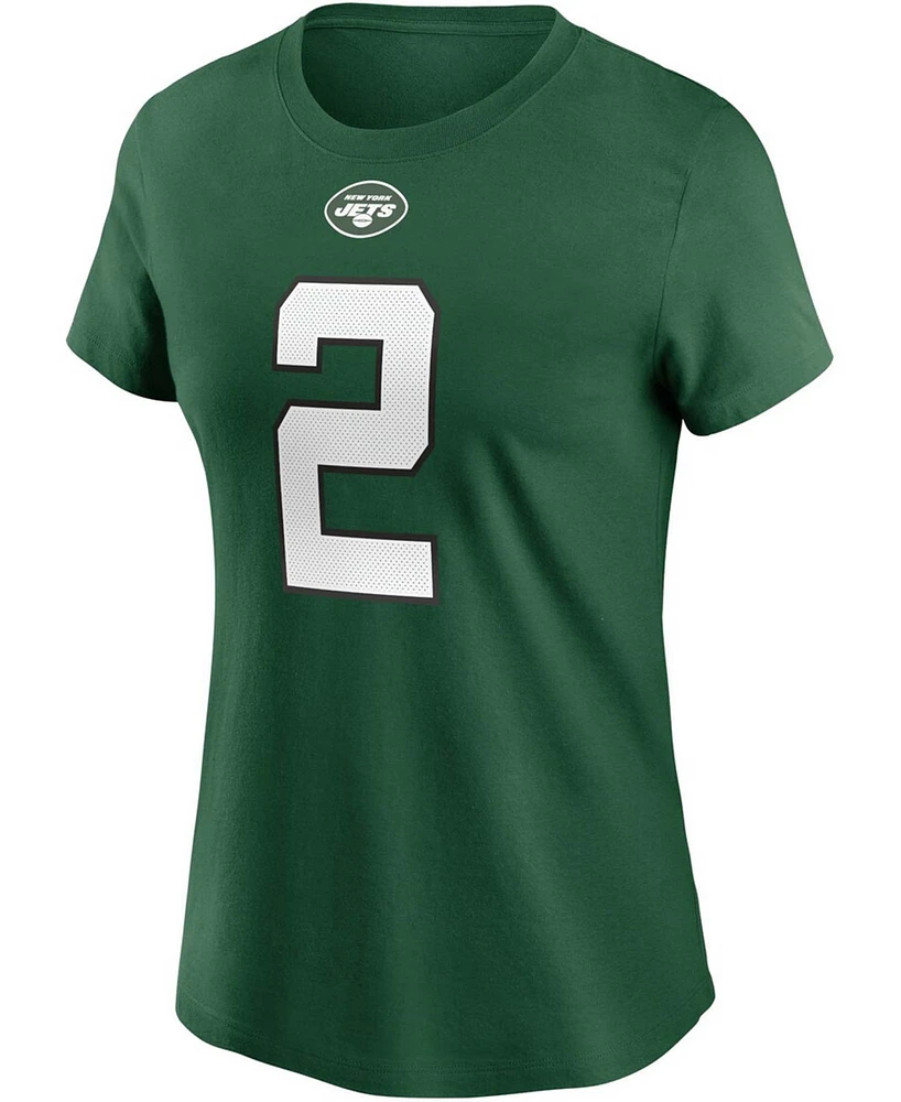 Women's Zach Wilson Green New York Jets 2021 Nfl Draft First Round Pick Player Name Number T-shirt