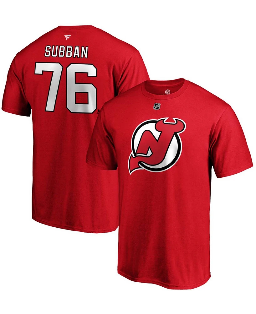 Men's P.k. Subban New Jersey Devils Authentic Stack Name and Number T-shirt