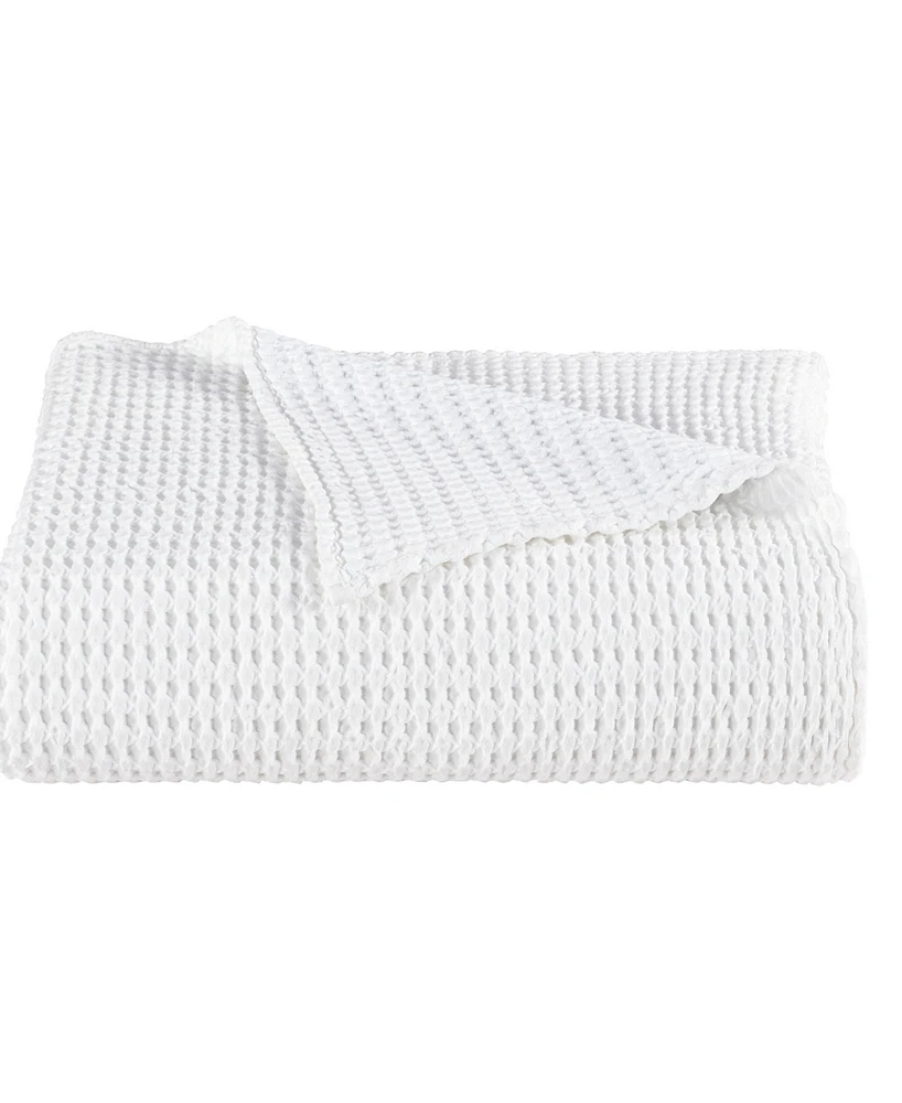 White Sand Pebble Beach Honeycomb Coverlet