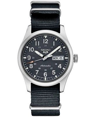 Seiko Men's Automatic 5 Sports Gray Nylon Strap Watch 43mm