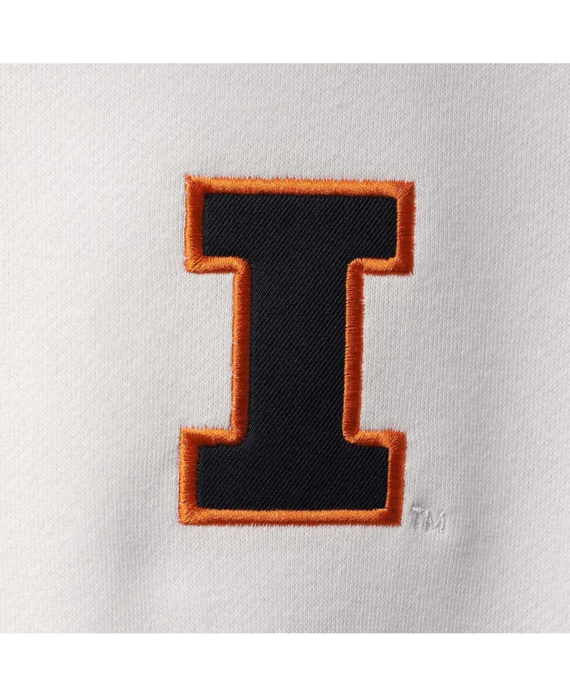 Men's White Illinois Fighting Illini Tortugas Logo Quarter-Zip Jacket