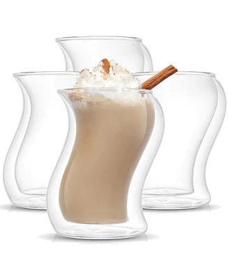 JoyJolt Pivot Double Wall Coffee Glasses, Set of 4