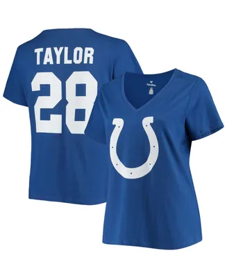 Women's Plus Jonathan Taylor Royal Indianapolis Colts Name Number V-Neck T-shirt