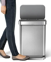 simplehuman 55 Liter Rectangular Kitchen Trash Can with Liner Pocket