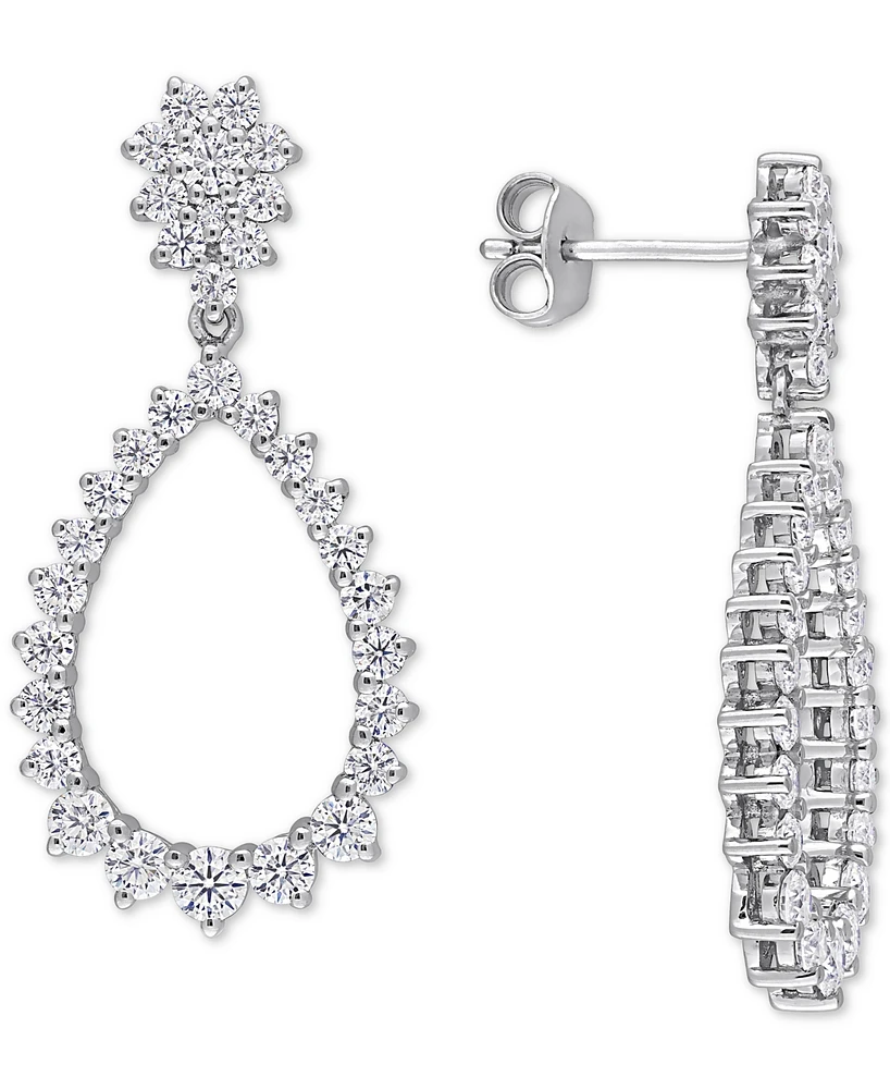 Lab-Grown Moissanite Open Teardrop Drop Earrings (2-1/5 ct. t.w.) in Sterling Silver