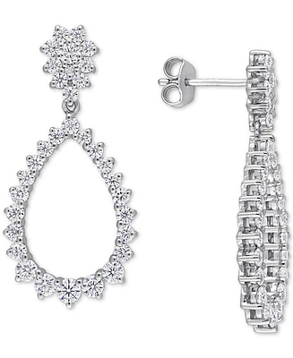 Lab-Grown Moissanite Open Teardrop Drop Earrings (2-1/5 ct. t.w.) in Sterling Silver