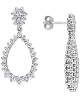 Lab-Grown Moissanite Open Teardrop Drop Earrings (2-1/5 ct. t.w.) in Sterling Silver